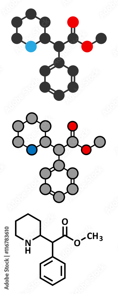 Methylphenidate attention-deficit hyperactivity disorder (ADHD) drug. Methylphenidate attention-deficit hyperactivity disorder (ADHD) drug.