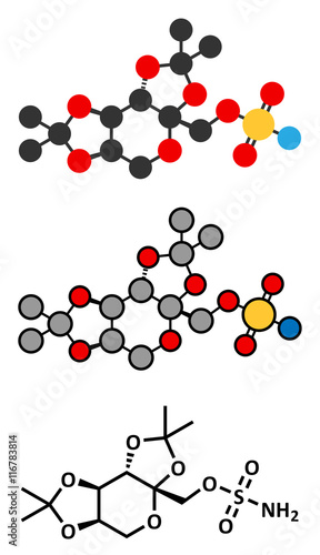 Topiramate epilepsy and weight loss drug, chemical structure