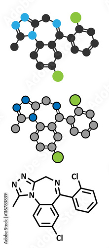 Triazolam insomnia drug (sleeping pill, benzodiazepine class)