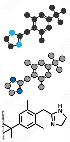 Xylometazoline nasal decongestant molecule. 
