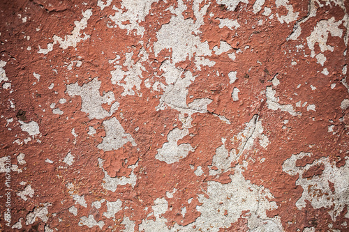 Background of old yellow brown white painted and cracked wall © Sergejus Michalenko