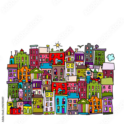 European city, sketch for your design
