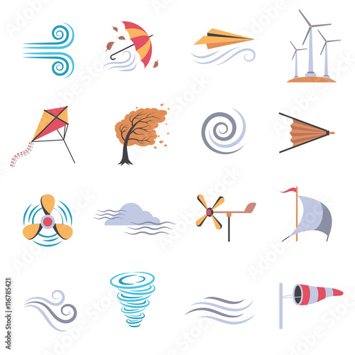 Wind Color Flat Icons