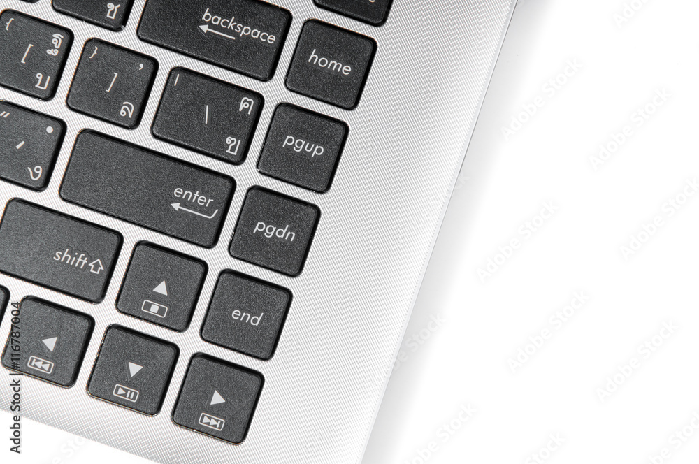 Obraz premium Thai keyboard on notebook.