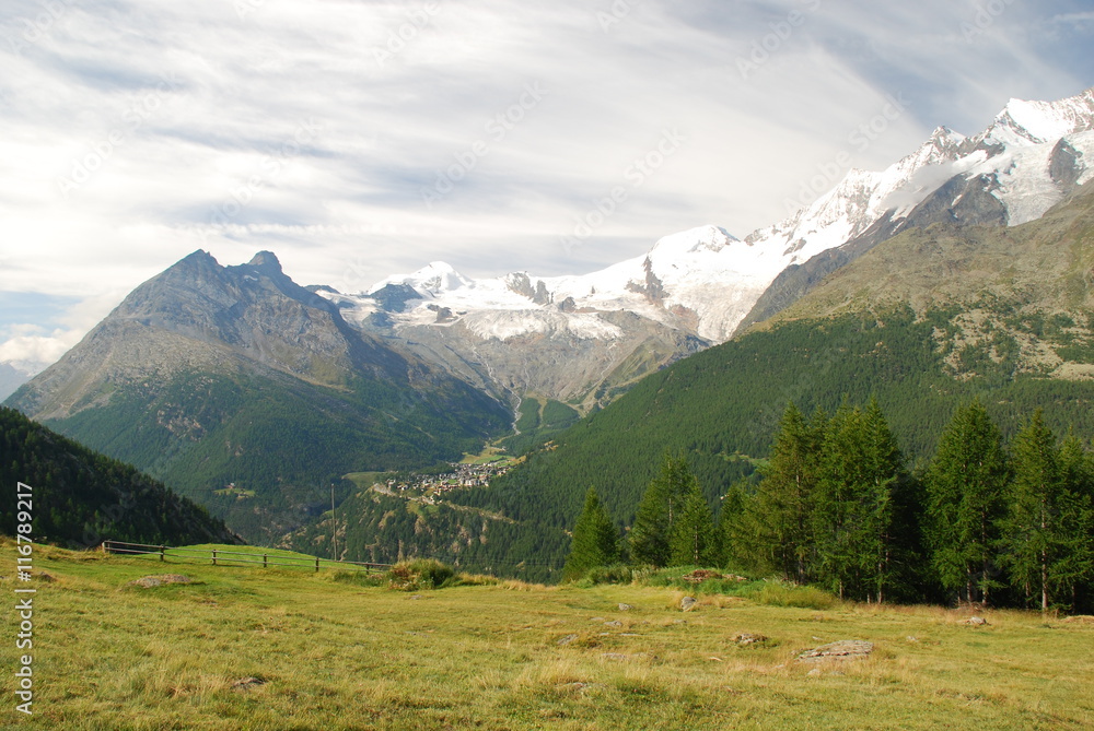 Swiss alps, Saas Fee panorama