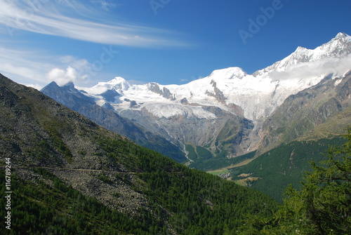 Swiss alps, Saas Grund panoramic view