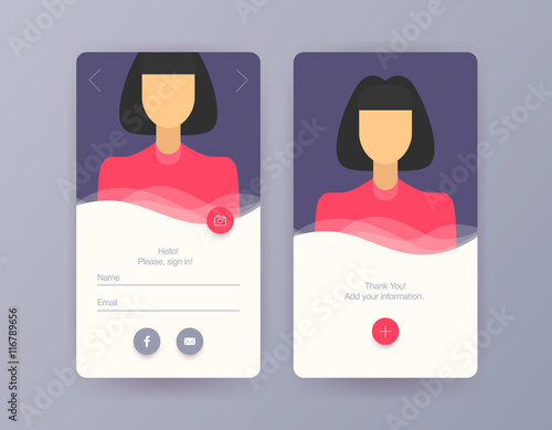 Registration form and login form with avatar