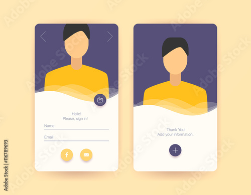 Registration form and login form with avatar