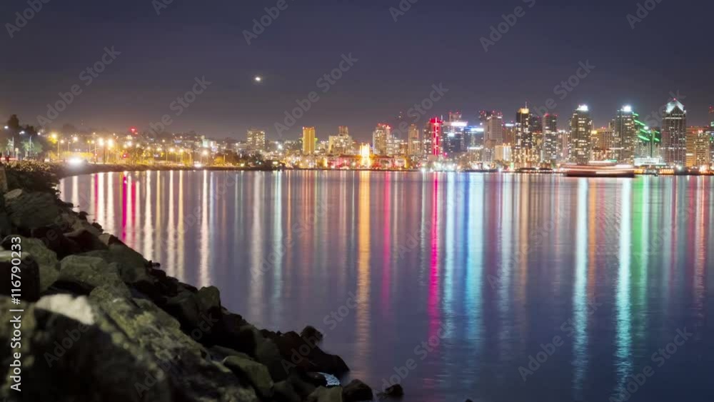 Time Lapse of downtown San Diego. Planes can be seen going in for a landing at San Diego International Airport. Time Lapse of downtown San Diego. Planes can be seen going in for a landing at San Diego International Airport.