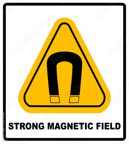 strong magnetic field vector warning sign