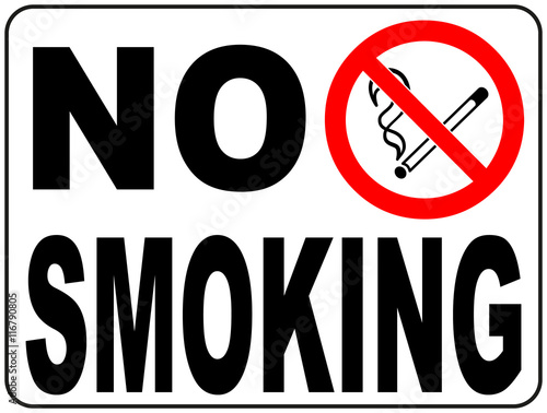 No smoking sign with text and picture illustration