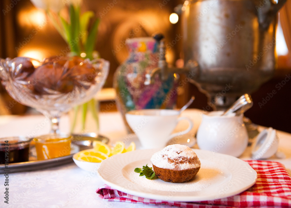 High tea set with dessert, Afternoon tea set High tea set with dessert, Afternoon tea set