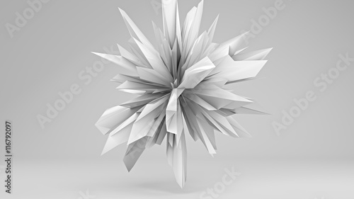 White sharp edged 3D shape photo