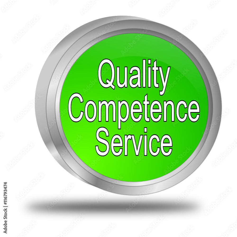 Quality Competence Service Button - 3D illustration Quality Competence Service Button - 3D illustration