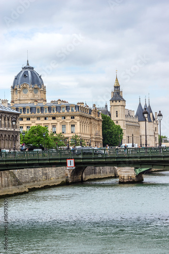 The picturesque embankments of the Seine River in Paris. France.