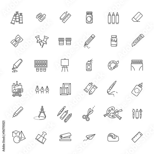 Outline web icon set - drawing tools