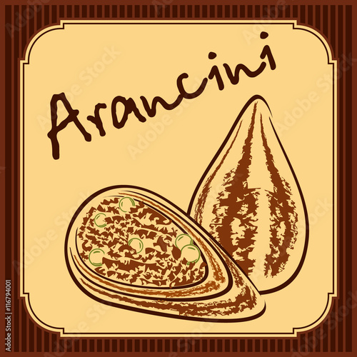 Italian snack - Arancini - vector