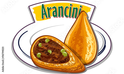 Italian snack - Arancini - vector