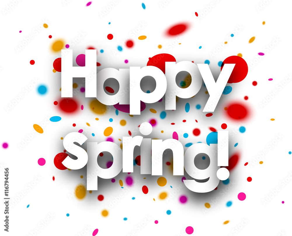 Happy spring paper background. Happy spring paper background.