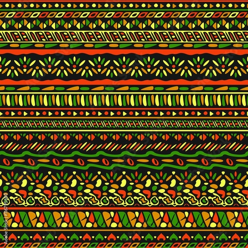 Vector african style pattern with tribal motifs.