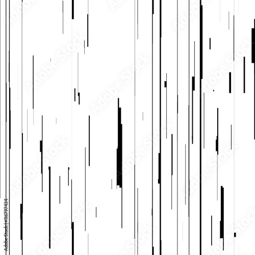 Abstract background with glitch effect, distortion, seamless texture, random vertical black and white lines for design concepts, posters, wallpapers, web, presentations, prints. Vector illustration.
