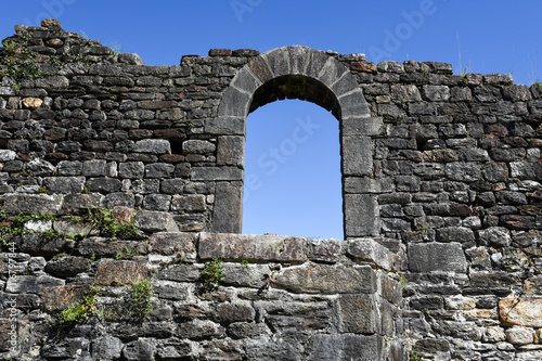 Ruins of Serravalle castle at Semione on Blenio valley