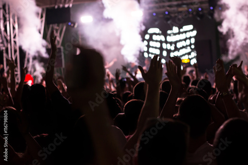 De-focused concert crowd