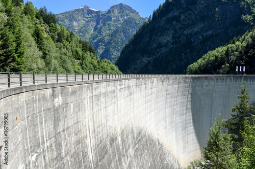 Dam of Malvaglia on Blenio valley