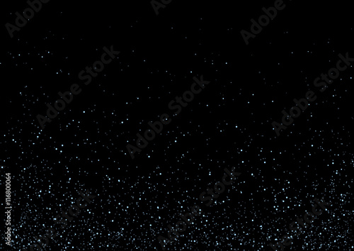 abstract glitter background effect. galaxy   universe   Sparkling star texture on black. Star dust sparks in explosion on black background. Vector Illustration   blue