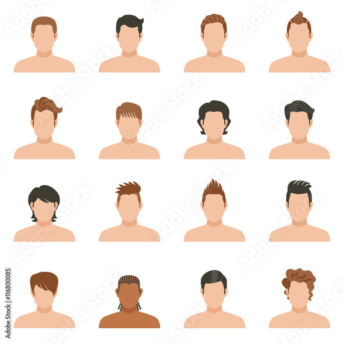 Set Icons Of Hairstyle Man