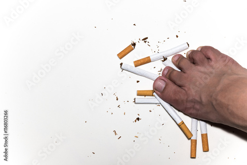 refusing cigarettes , Concept for stop smoking cigarette and healthy lifestyle