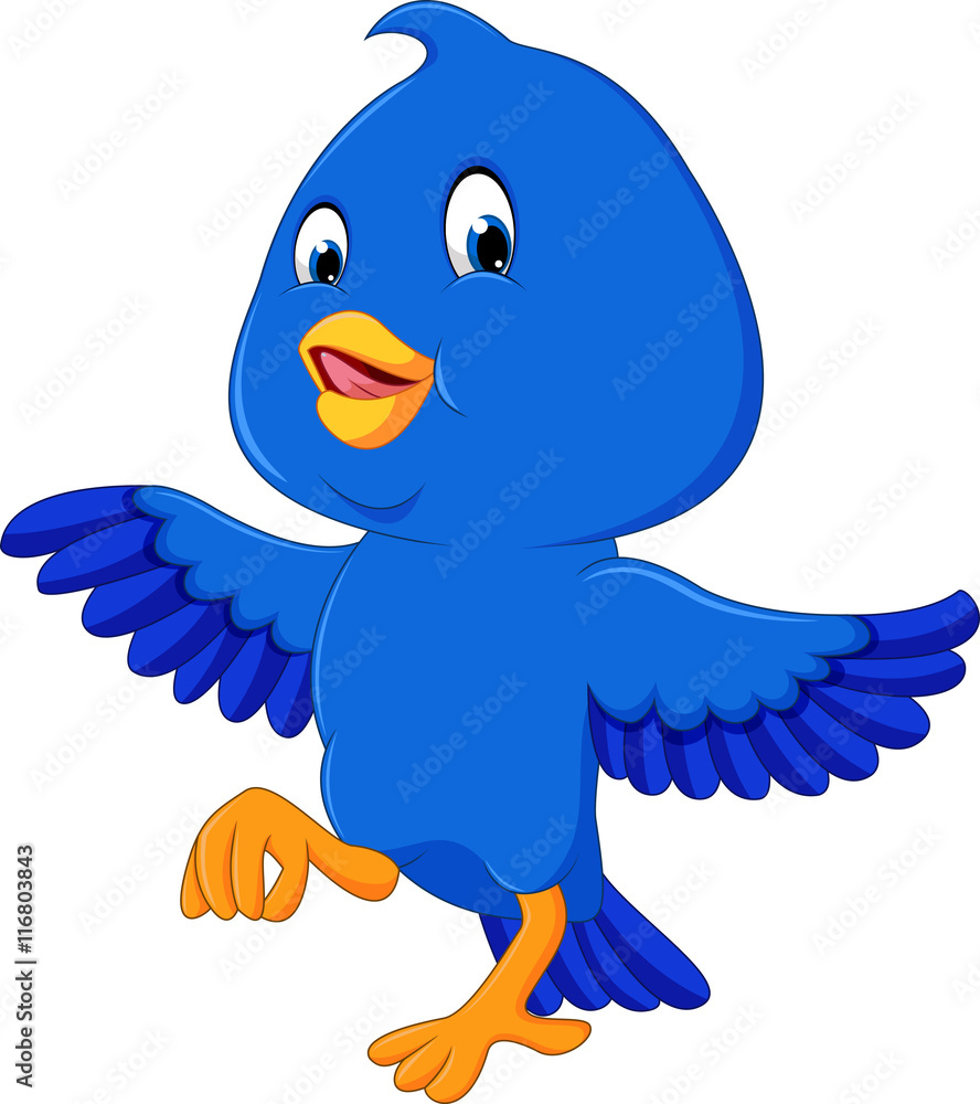 Cute blue bird cartoon
