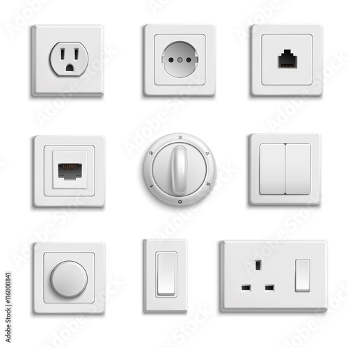 Switches Sockets Realistic Set