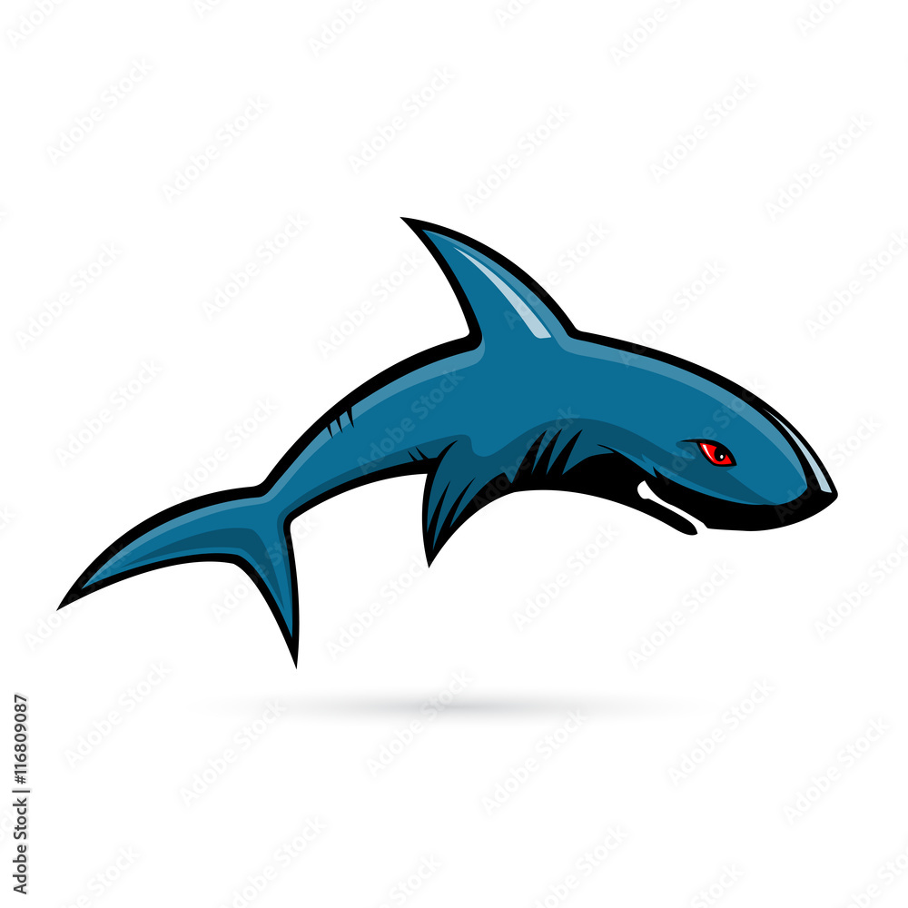 Fototapeta premium Shark mascot banner. vector illustration