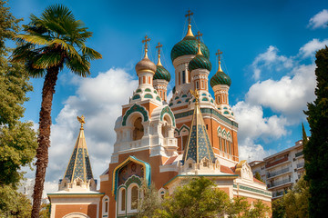 Fotobehang Nice Russisch-orthodoxe kathedraal in Nice  © nevskyphoto