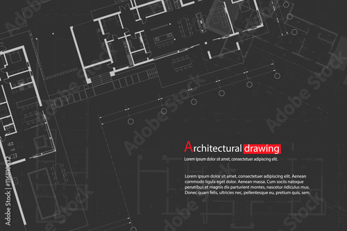 Architectural drawings, sections, plan, background. The architectural theme. Working drawings