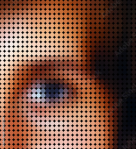 Girl eye low poly style vector mosaic background