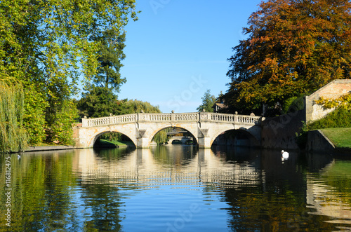 Stone bridge over Cam river in Cambridge