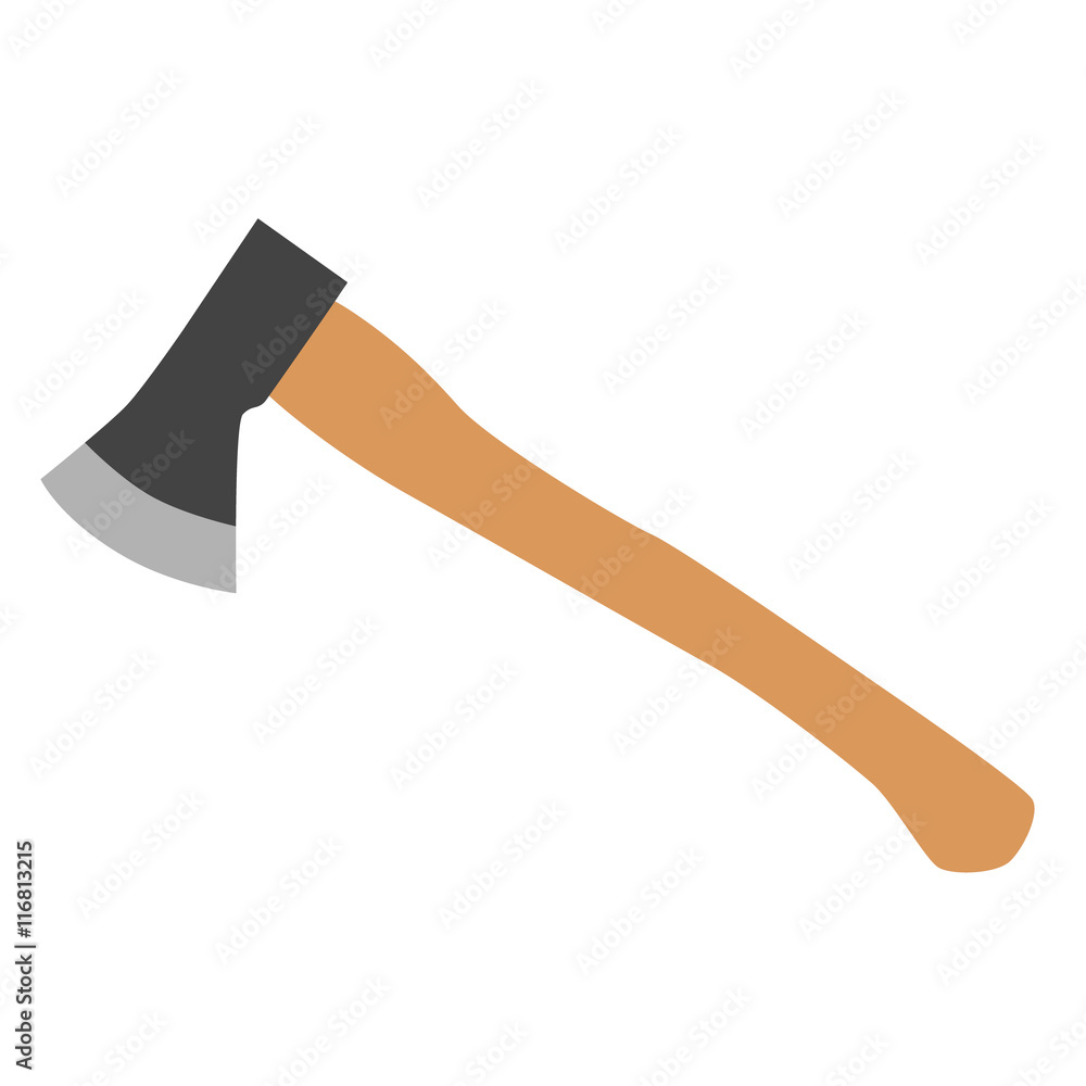 Axe wooden brown steel vector illustration Axe wooden brown steel vector illustration