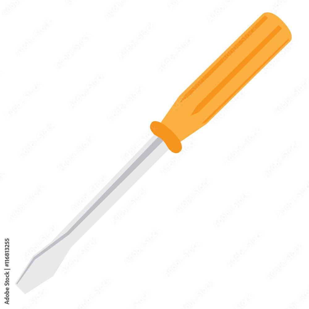 Fototapeta premium screwdriver steel orange vector illustration