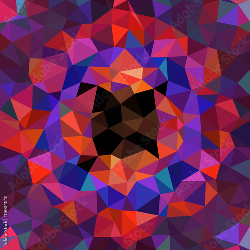 Kaleidoscopic low poly triangle style vector mosaic background