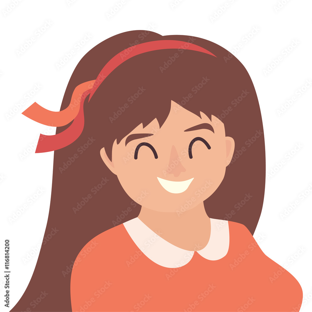 Happy girls icon vector. Young woman icon illustration. Face of people icon flat cartoon style. Person people head, isolated avatar on white background Happy girls icon vector. Young woman icon illustration. Face of people icon flat cartoon style. Person people head, isolated avatar on white background