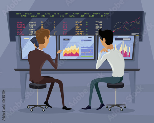 Modern Online Trading Technology Illustration.