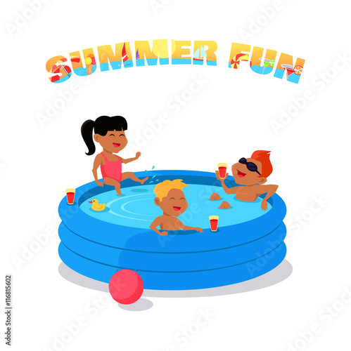 Summer Fun Concept Vector in Flat Design.