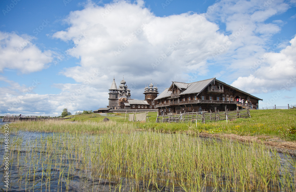 Karelia. Island of Kizhi. Ensemble of Kizhi Pogost and objects of wooden architecture. Karelia. Island of Kizhi. Ensemble of Kizhi Pogost and objects of wooden architecture.