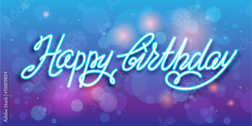 Happy birthday handwriting vector background