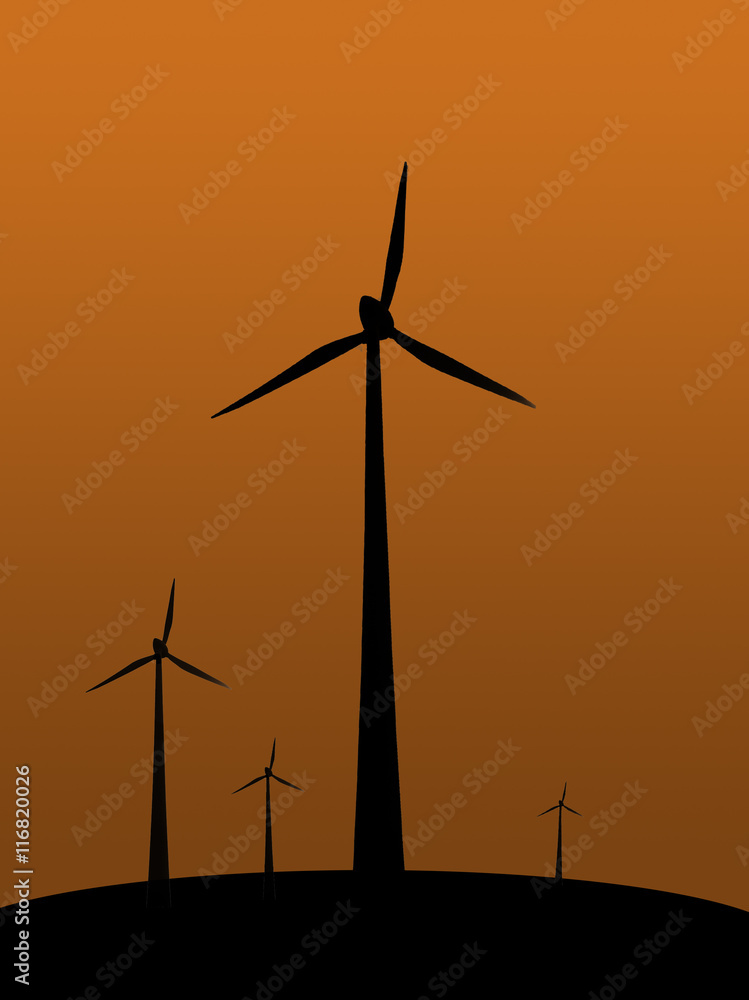 Fototapeta premium Windrad Silhouette