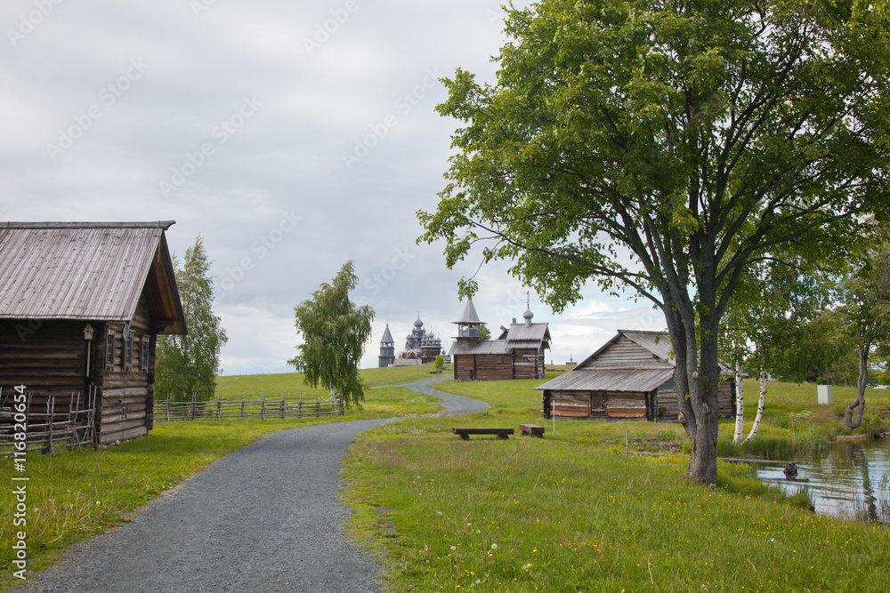 Karelia. Island of Kizhi. Ensemble of Kizhi Pogost and objects of wooden architecture. Karelia. Island of Kizhi. Ensemble of Kizhi Pogost and objects of wooden architecture.