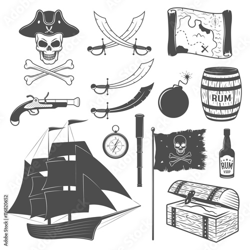 Pirates Monochrome Elements Set
