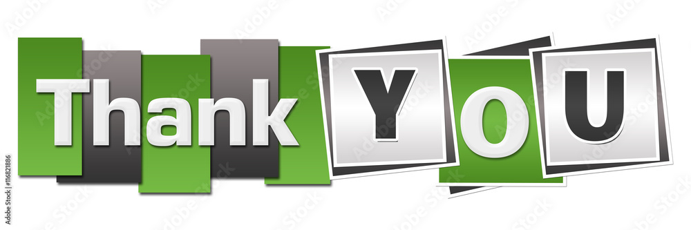 Thank You Green Grey Stripes Squares Horizontal Thank You Green Grey Stripes Squares Horizontal